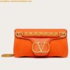 Replica Valentino Stud Sign Shoulder Bag In Pink Nappa Leather 2