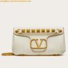 Replica Valentino Stud Sign Shoulder Bag In Purple Nappa Leather