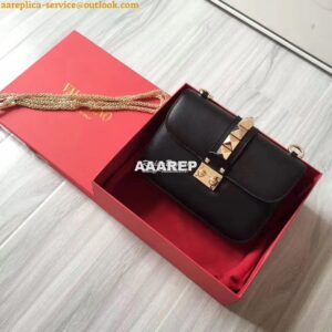 Replica Valentino Garavani Chain Cross Body Bag Black 2