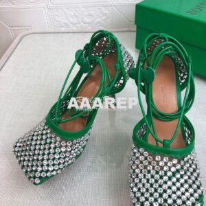 Replica Bottega Veneta BV Sparkle Stretch Rhinestone Mesh 667206 Grass 2