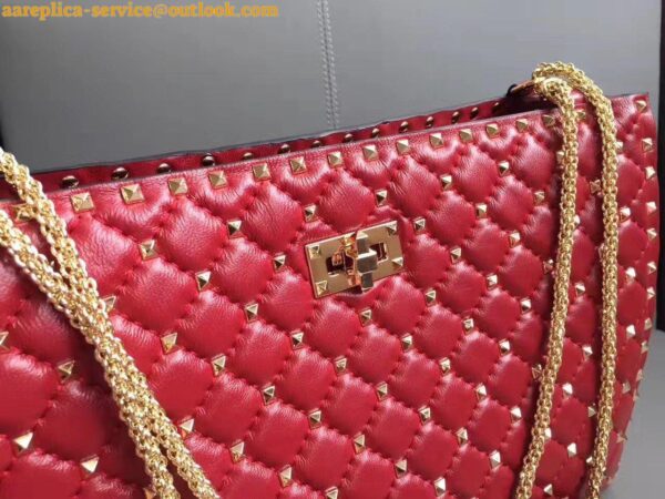 Replica Valentino Red Rockstud Spike Tote Bag 10