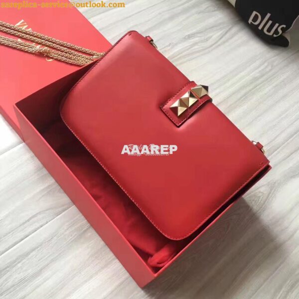 Replica Valentino Garavani Chain Cross Body Bag Red 9