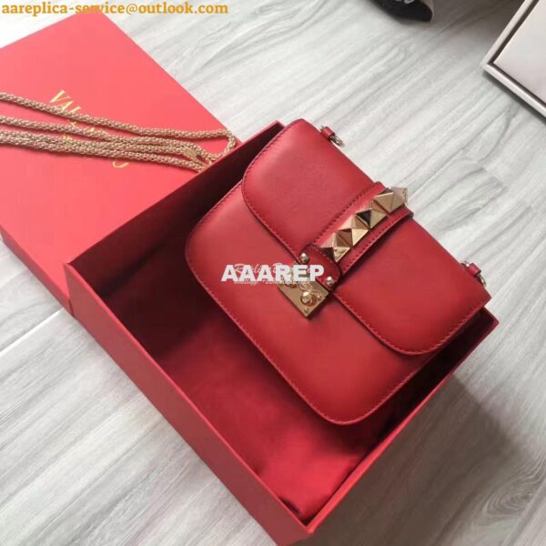 Replica Valentino Garavani Chain Cross Body Bag Red 11