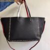 Replica Valentino Rockstud Medium Tote In Beige Grained Leather 2