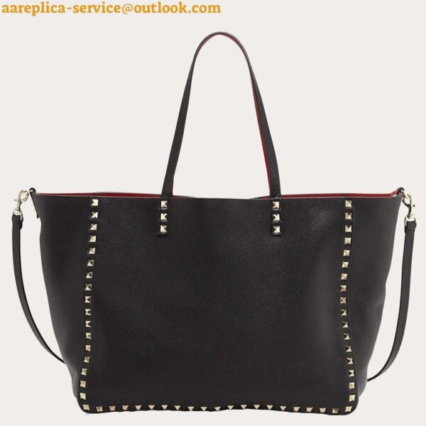 Replica Valentino Rockstud Medium Reversible Tote Black 7