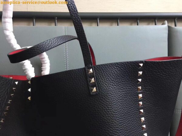 Replica Valentino Rockstud Medium Reversible Tote Black 8