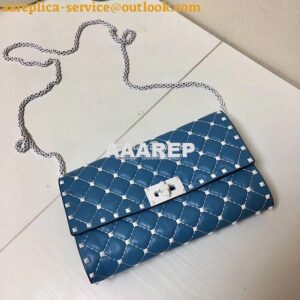 Replica Valentino Garavani Free Rockstud Spike Chain Bag Azure 2