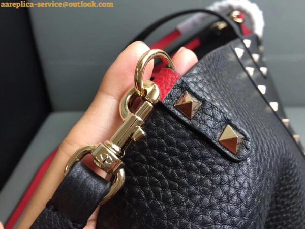 Replica Valentino Rockstud Medium Reversible Tote Black 11