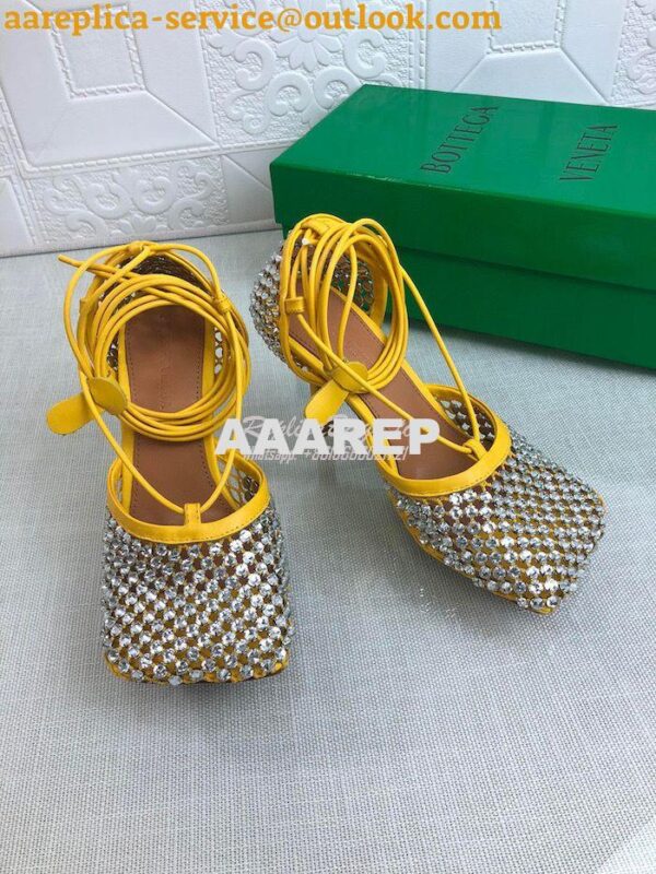 Replica Bottega Veneta BV Sparkle Stretch Rhinestone Mesh 667206 Yello 4