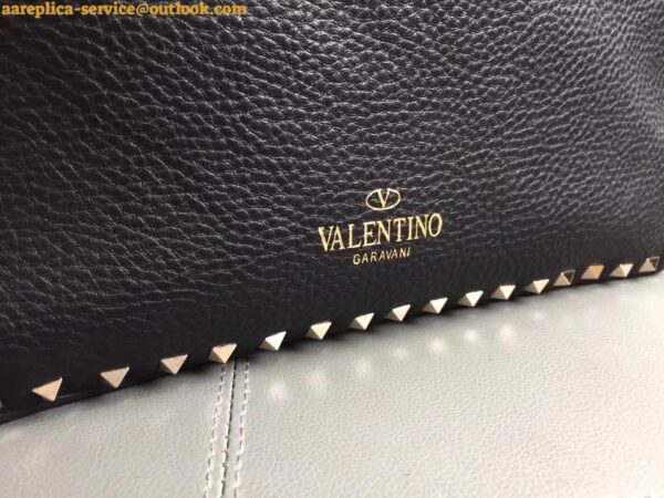 Replica Valentino Rockstud Medium Reversible Tote Black 34