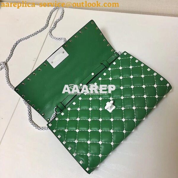 Replica Valentino Garavani Free Rockstud Spike Chain Bag Green 4