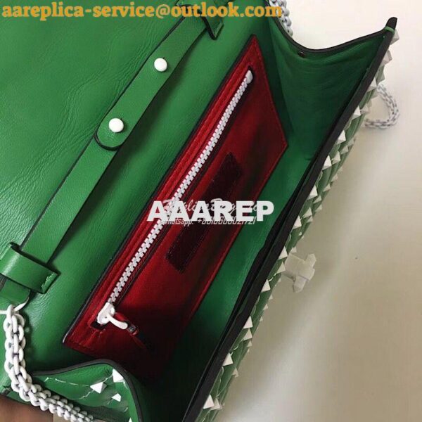 Replica Valentino Garavani Free Rockstud Spike Chain Bag Green 7