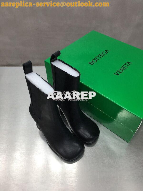 Replica Bottega Veneta BV Storm Leather Chelsea boots 677271 Black 4