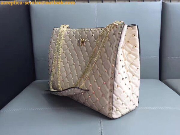 Replica Valentino White Rockstud Spike Tote Bag 3