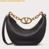 Replica Valentino VLogo Moon Small Hobo Bag with Chain in White Leather 2