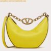 Replica Valentino VLogo Moon Small Hobo Bag with Chain in White Leather