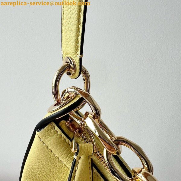 Replica Valentino VLogo Moon Small Hobo Bag with Chain in Yellow Leather 5