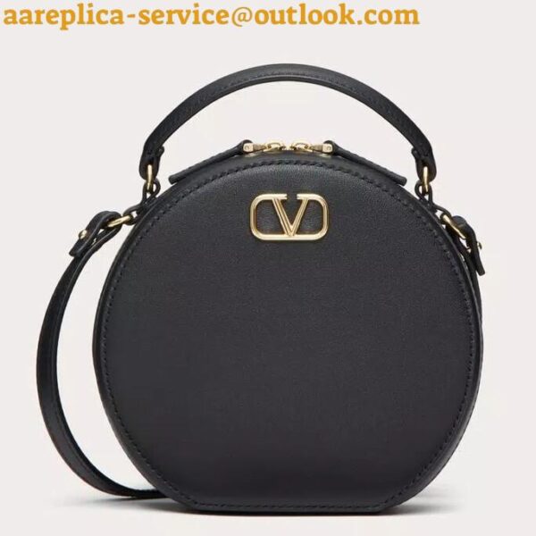 Replica Valentino VLogo Signature Mini Bag in Black Calfskin 4