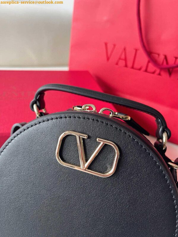 Replica Valentino VLogo Signature Mini Bag in Black Calfskin 7