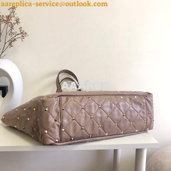 Replica Valentino Garavani Large Quilted Boomstud Top-handle Bag Rose 7