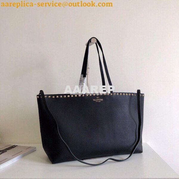 Replica Valentino Garavani Large Rockstud Tote Black 2