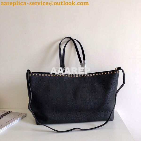 Replica Valentino Garavani Large Rockstud Tote Black 9