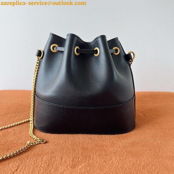 Replica Valentino VLogo Signature Mini Bucket Bag in Black Calfskin 10