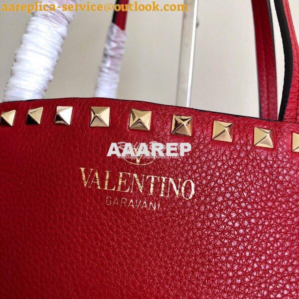 Replica Valentino Garavani Large Rockstud Tote Red 3