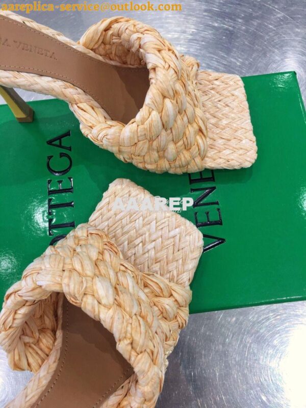 Replica Bottega Veneta BV Stretch Sandals with Intrecciato Raffia 6524 8