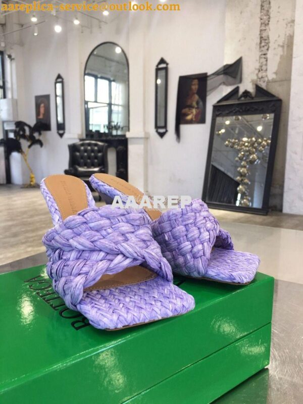 Replica Bottega Veneta BV Stretch Sandals with Intrecciato Raffia 6524 6