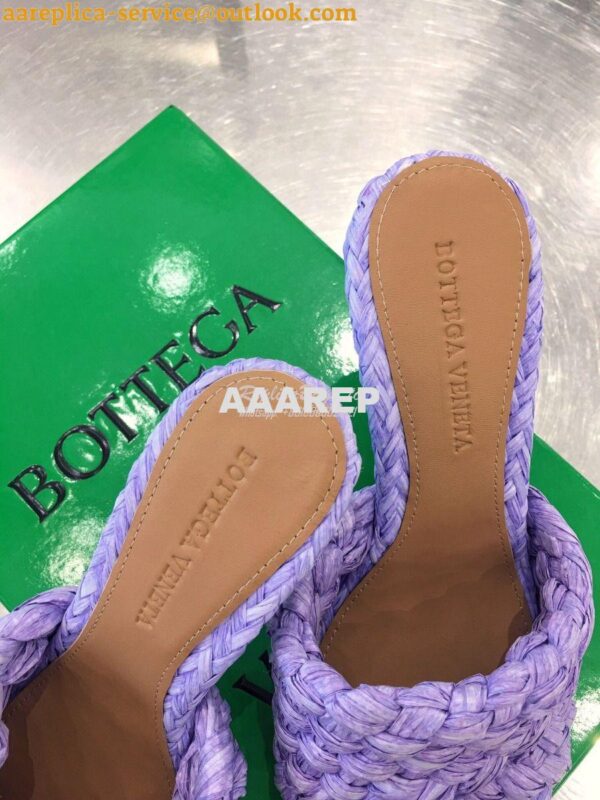 Replica Bottega Veneta BV Stretch Sandals with Intrecciato Raffia 6524 9