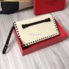 Replica Valentino Garavani Rockstud Black Flap Wristlet Clutch Bag Whi