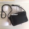 Replica Valentino Garavani Rockstud Black Flap Wristlet Clutch Bag Whi