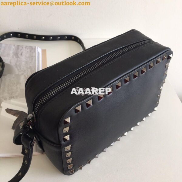 Replica Valentino Garavani Rockstud cross body bag All Black 4