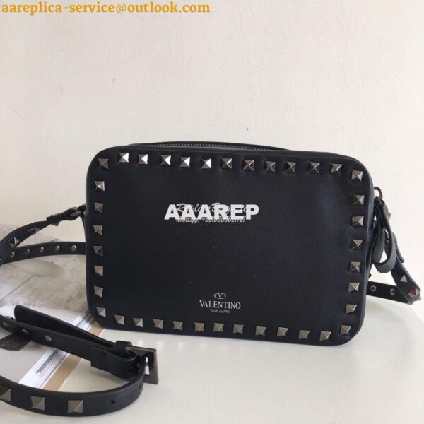 Replica Valentino Garavani Rockstud cross body bag All Black 4