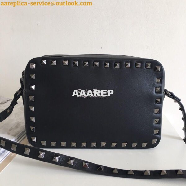 Replica Valentino Garavani Rockstud cross body bag All Black 5