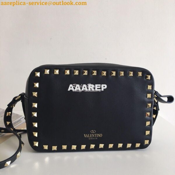 Replica Valentino Garavani Rockstud cross body bag Black 3