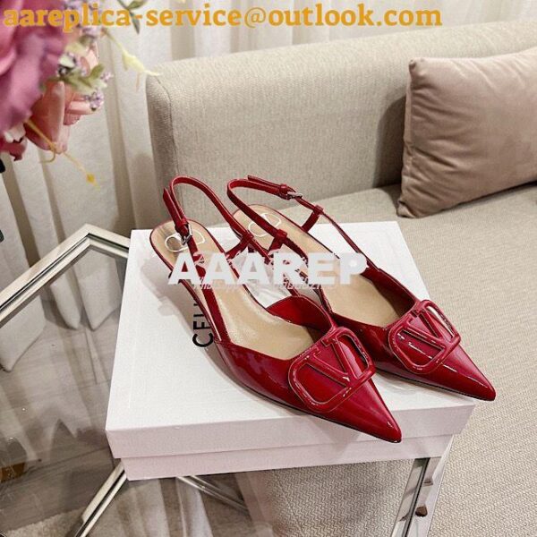 Replica Valentino Vlogo Signature Patent Leather Slingback Pump VW0S0 16