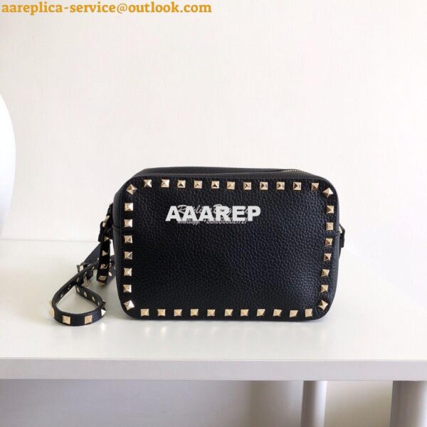 Replica Valentino Garavani Rockstud Crossbody bag in Grainy Calfskin B 4