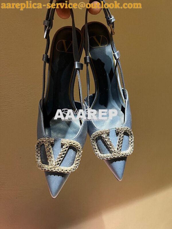 Replica Valentino VLogo Signature Satin Slingback Pumps 80mm 1W2S0R01 14