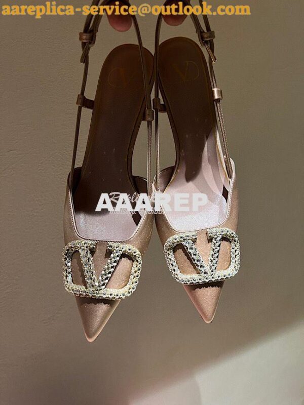 Replica Valentino VLogo Signature Satin Slingback Pumps 80mm 1W2S0R01 20