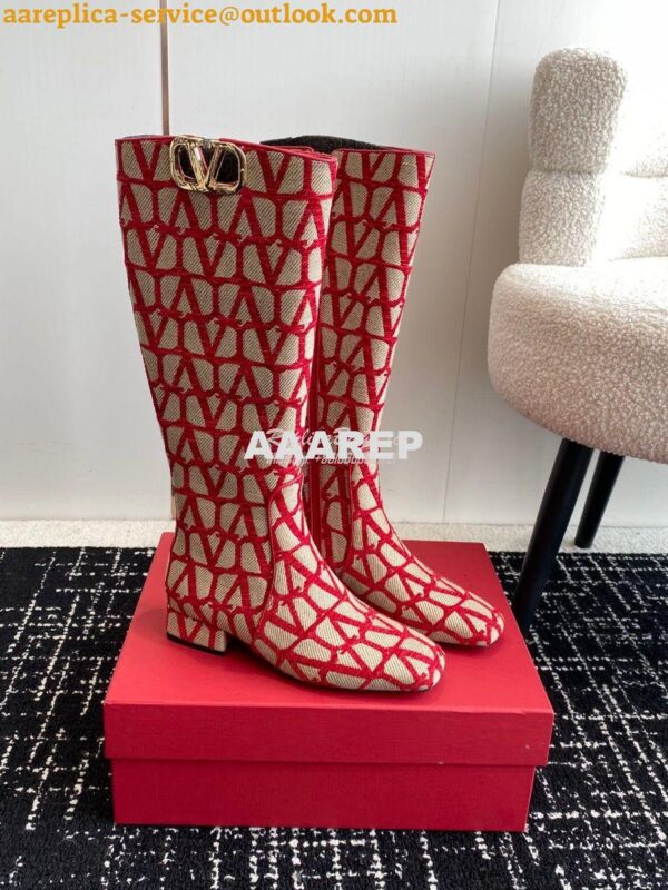 Replica Valentino VLogo Type Boot In Toile Iconographe 30mm 2W2S0FT Re 4