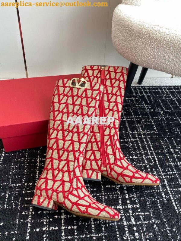 Replica Valentino VLogo Type Boot In Toile Iconographe 30mm 2W2S0FT Re 7