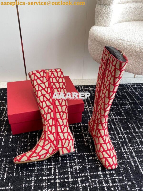 Replica Valentino VLogo Type Boot In Toile Iconographe 30mm 2W2S0FT Re 8