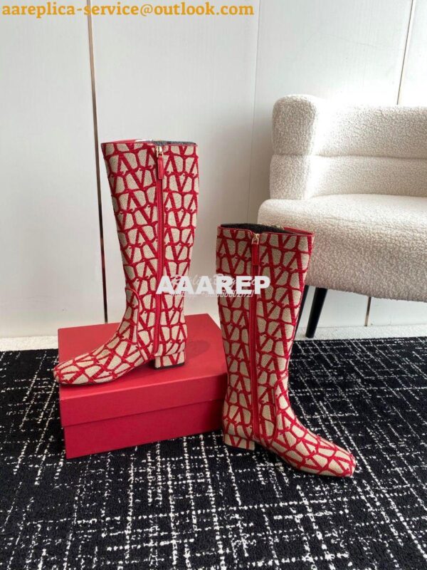 Replica Valentino VLogo Type Boot In Toile Iconographe 30mm 2W2S0FT Re 9