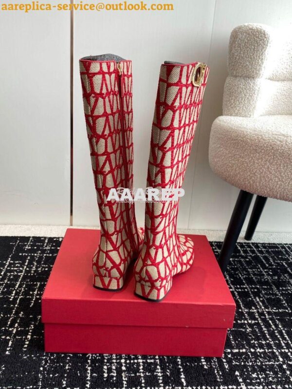 Replica Valentino VLogo Type Boot In Toile Iconographe 30mm 2W2S0FT Re 11