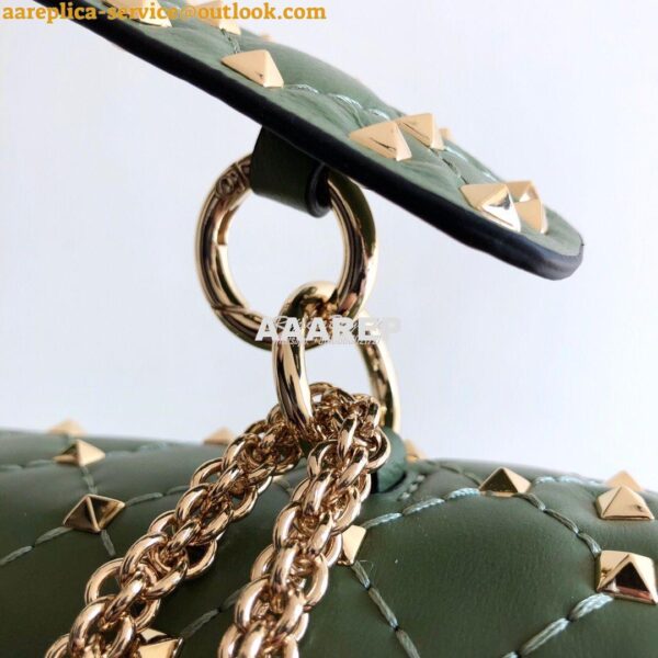 Replica Valentino Garavani Rockstud Spike Quilted Leather Chain bag in 7