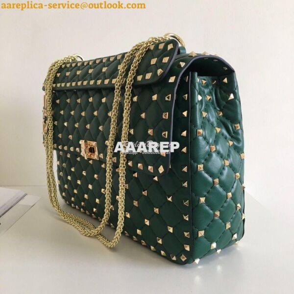 Replica Valentino Garavani Rockstud Spike Quilted Leather Chain bag in 3