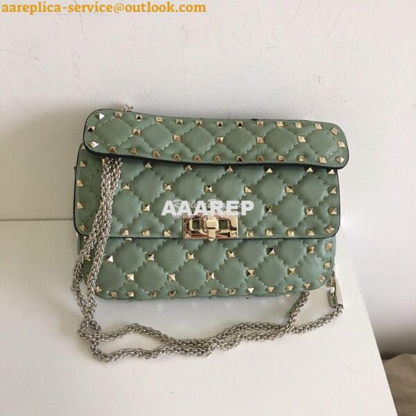 Replica Valentino Garavani Rockstud Spike Quilted Leather Chain bag in 17