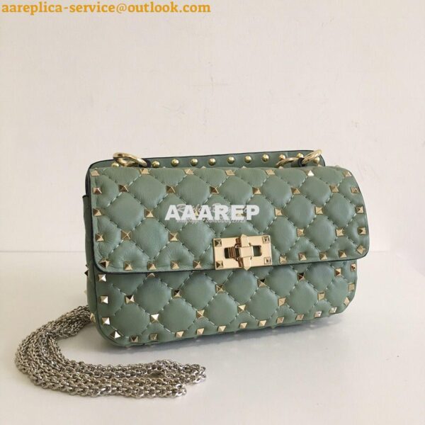 Replica Valentino Garavani Rockstud Spike Quilted Leather Chain bag in 17